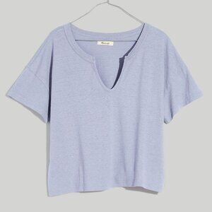 Madewell Hemp-Cotton Split-Neck Crop Tee Size Small